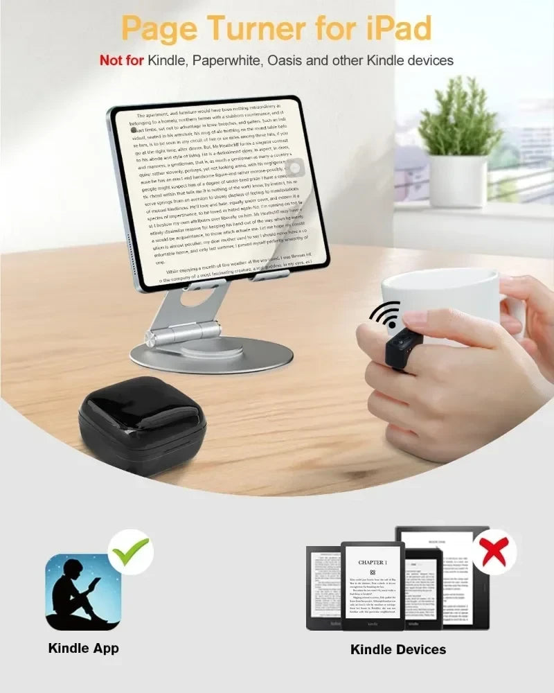 Bluetooth Scrolling Ring for TikTok and Kindle