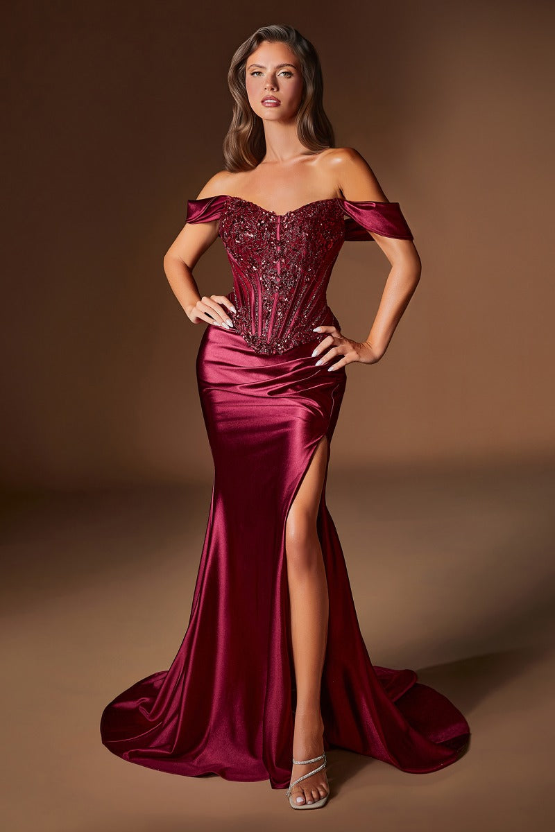 Elegant Embellished Formal Long Special Occasion Gown Detailed CDCD656
